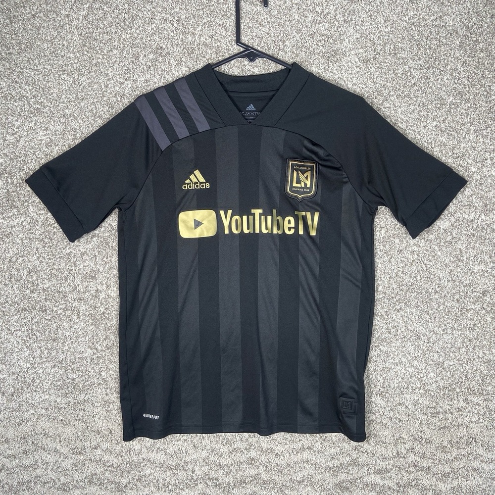 Adidas LA FC Jersey Mens 2020 Black Youth 15-16 MLS Soccer YouTube TV Shirt - Picture 1 of 6